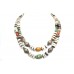 Necklace 925 Sterling Silver beads agate turquoise coral stones P 324